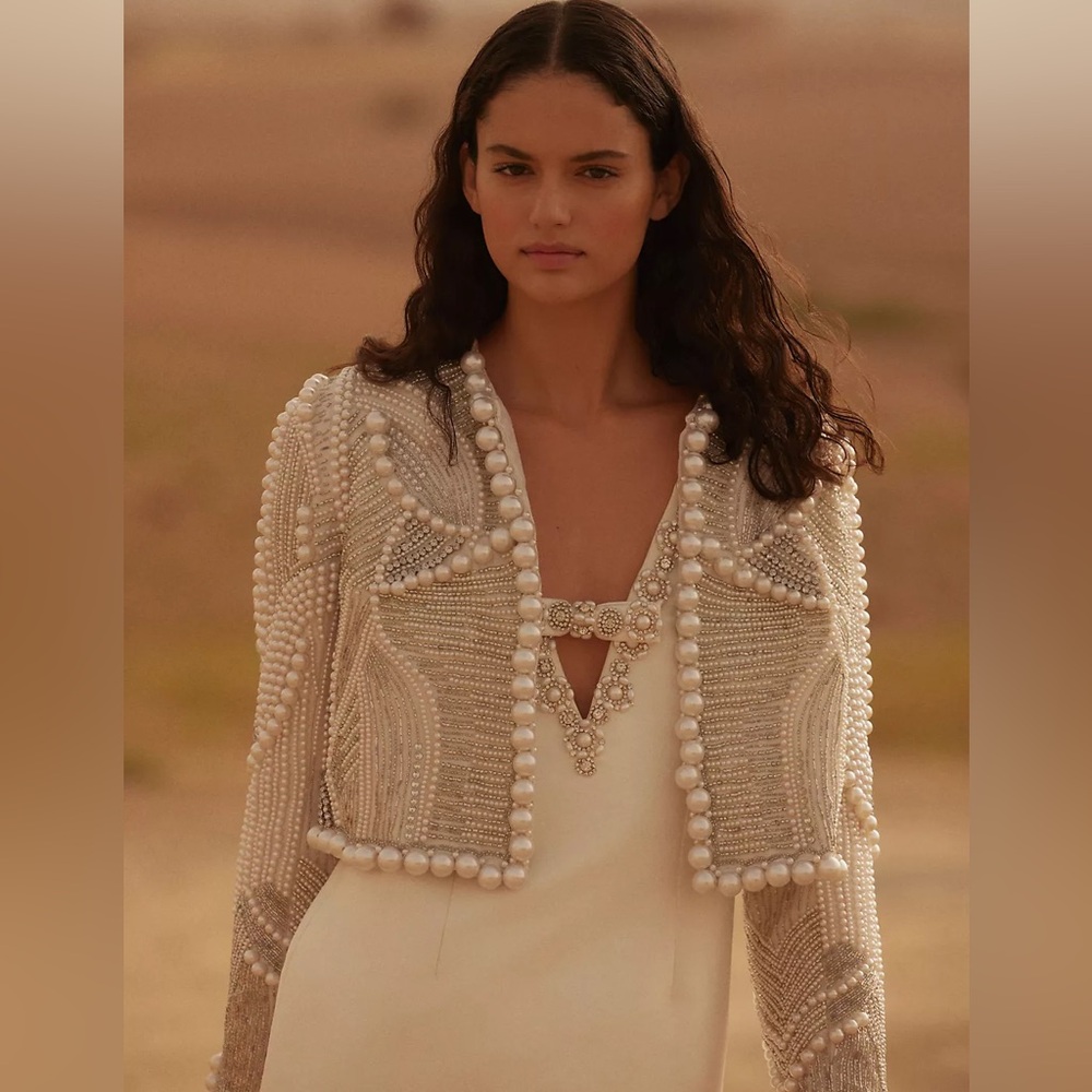 EUC BHLDN Gemma Beaded Jacket